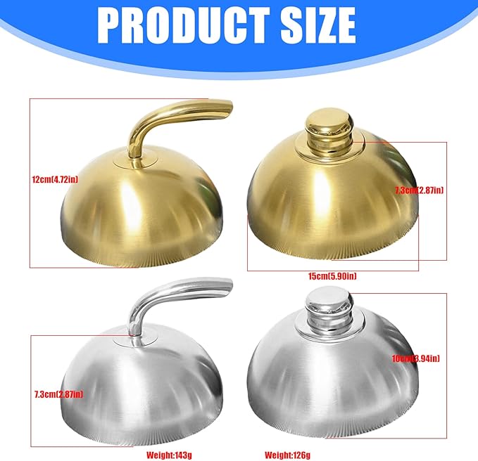 Matte Nonrust Steel Food Cover 15cm Rustproof Kitchens BBQ Grills Protectors Cooking Food Dome for Outdoors Dinin