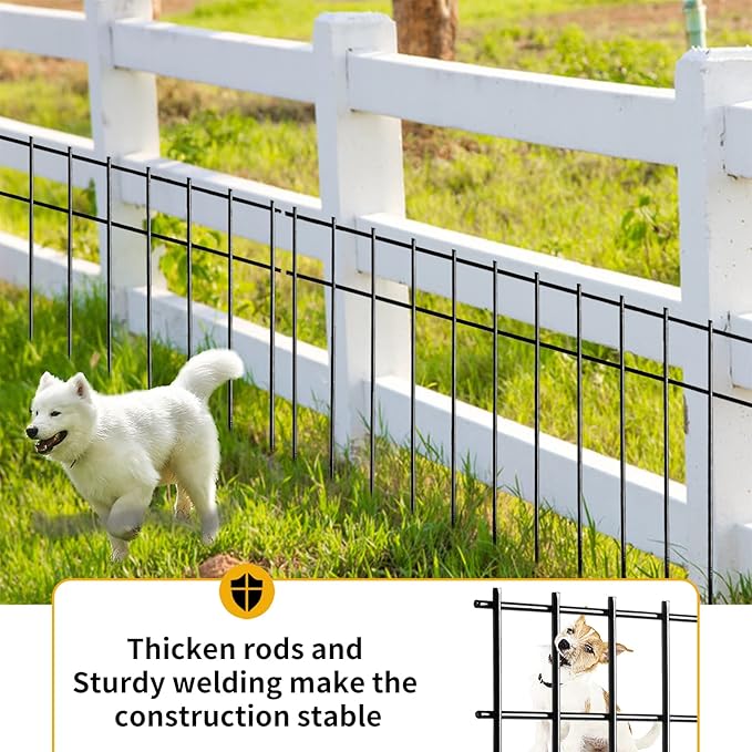 ADAVIN Small or Medium Animal Barrier Fence,25Pack 20 in(L) X12 in(H) Dog Digging Fence Barrier, Garden Fence Animal Barrier for Dogs Rabbits Raccoons, Metal Fence Panel for Outdoor Patio.Total 42 Ft