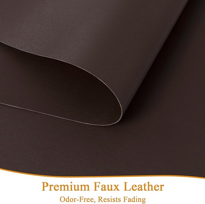 SHACOS Placemats Set of 6 Faux Leather Waterproof Leakproof Wipeable PU Non-Slip Vinyl Place Mats Heat Resistant Table Mats for Kitchen Dining Table Indoor Outdoor, Chocolate Brown