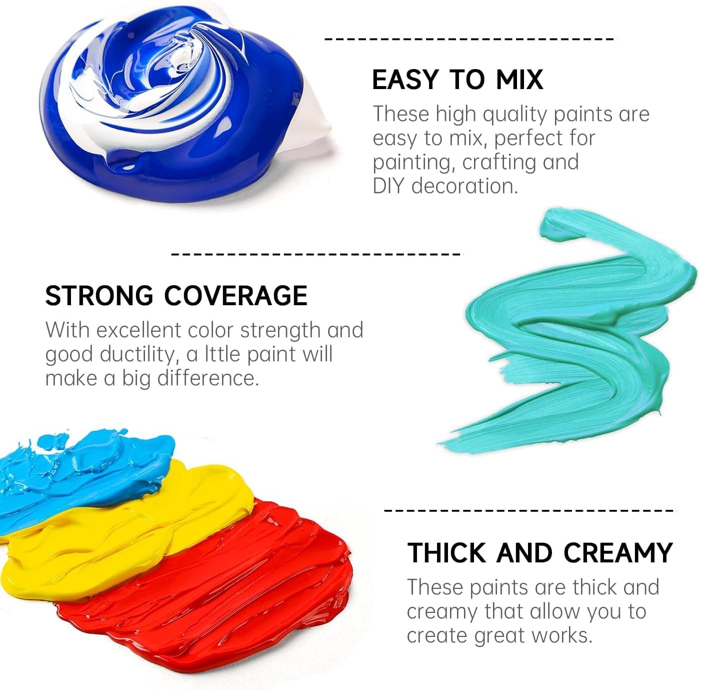 Shuttle Art Acrylic Paint, 15 Pack Acrylic Paint Large Bottle Set, 473ml/16oz Each, 14 Unique Colors and 1 More White, High Viscosity Art Paint for Artists, Beginner & Kids on Rocks Canvas WoodCeramic