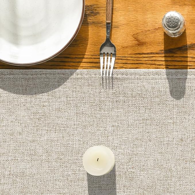 Artoid Mode Light Brown Table Runner, Seasonal Fall Washable Kitchen Dining Table Decoration for Home Party Decor 13x120 Inch