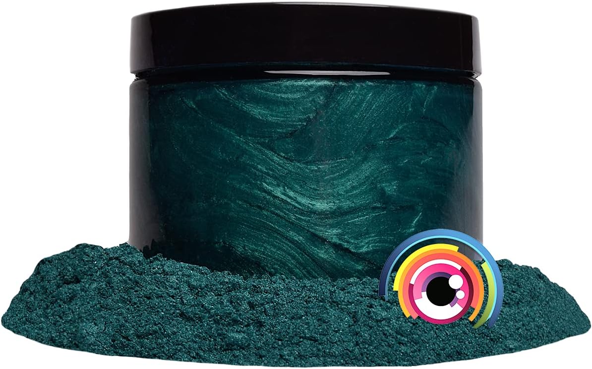 Eye Candy Pigments Premium Green Mica Powder - Dark Ocean Green (50gr) - for Epoxy, Resin, Soap, Paint, Woodworking, Acrylic Pouring, Bath Bombs, Fishing Lures - DIY Arts and Crafts Additive