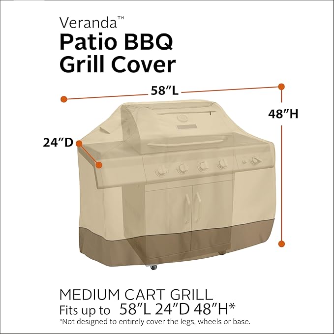 Classic Accessories Veranda Water-Resistant 58" BBQ Grill Cover