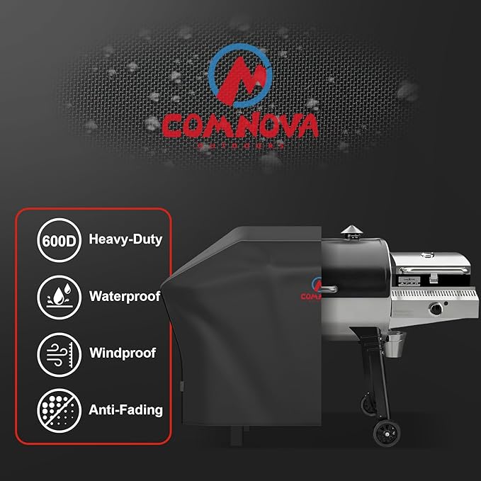 Comnova Pellet Grill Cover for Camp Chef 36 Series with Sidekick - 600D Premium Smoker Cover Waterproof Heavy Duty for Camp Chef Woodwind 36 / Pro 36 with Sidekick Sear or Sidekick Flat Top, and More
