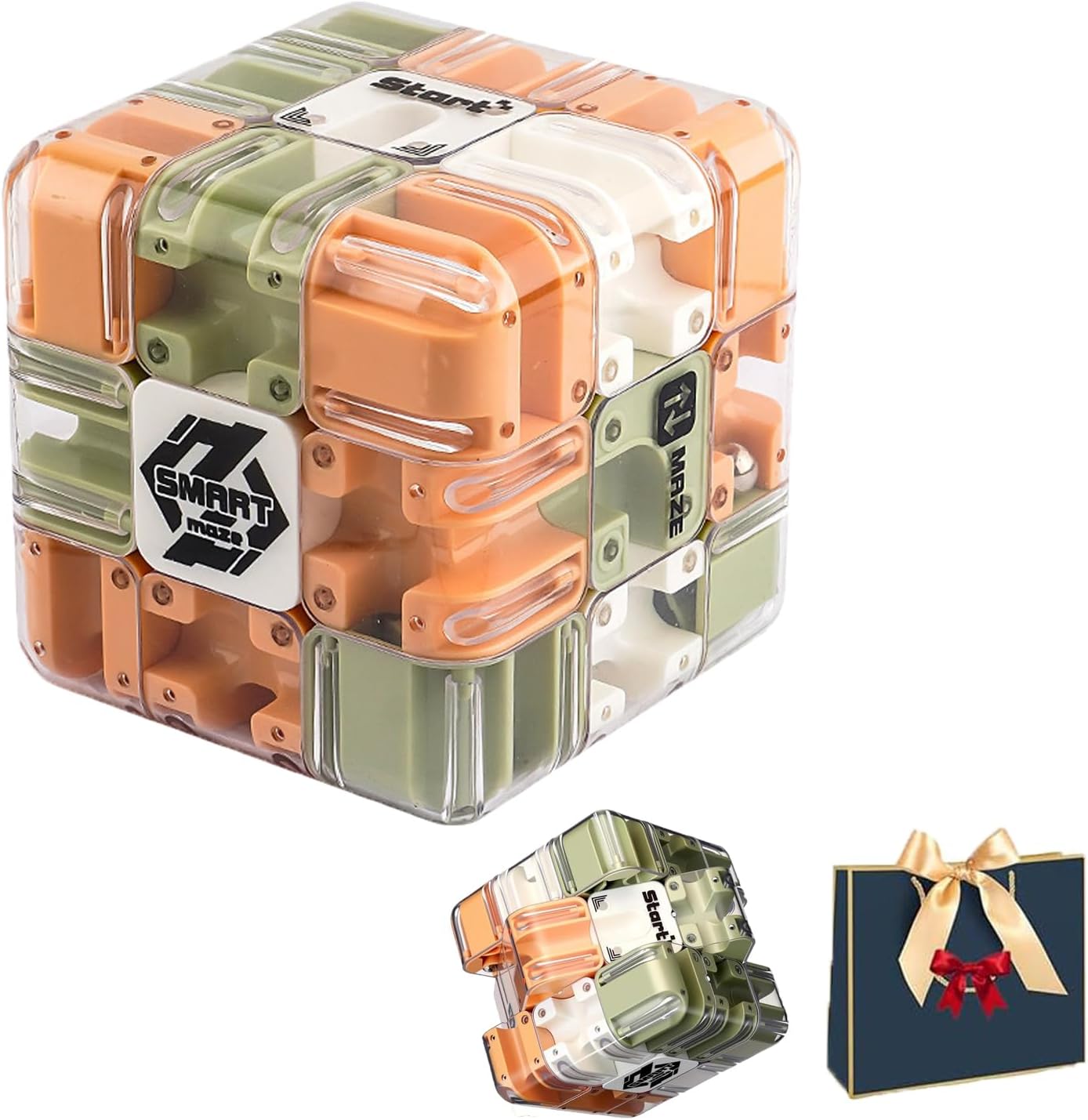 Large Labyrinth 3D Puzzle Maze Cube, 3D Magic Cube Maze Ball Puzzle, Engaging Brain Teaser Magic Cube, Handheld Fidget Game for Anxiety Relief (A-1PCS)