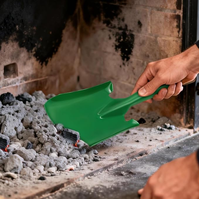 BESPORTBLE Ash Scoop for Fireplace, Fire Pit & Wood Stove – Small Iron Coal Hand Shovel, Compact Metal Cleaning Tool, Green