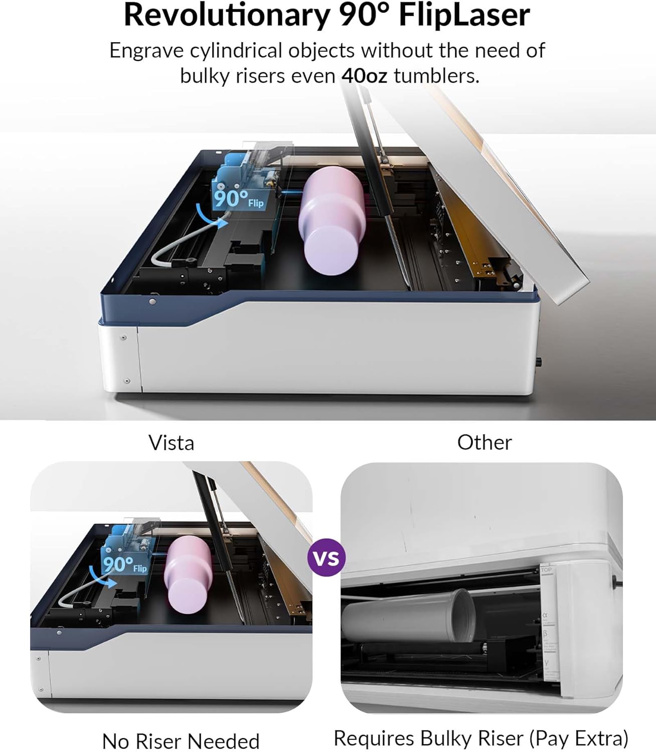 WECREAT Vista 10W Laser Engraver, 0.06 * 0.04mm Super Precision, 600mm/s Speed, with TopView Camera & Flip Laser, Compact Diode Laser Engraving Machine for Wood Cardboard Metal Jewelry Gifts Making