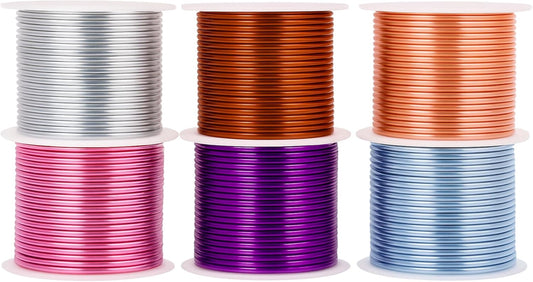 Mandala Crafts 13 Gauge Anodized Aluminum Craft Wire for Jewelry Making - 300 FT Colored Flexible Silver Copper Purple Pink Brown Ice Blue Wire - Bendable for Bonsai Armature Crafting Sculpting