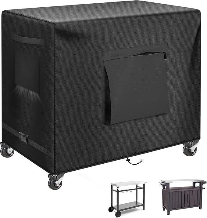 Kovshuiwe Outdoor Dining Cart Cover - Heavy Duty Waterproof Cover for Royal Gourmet Cart Flattop Worktable PC3401S & PC3401B, Compatible with 40 inch Outdoor Utility Cart-40 x 24 x 32 Inch