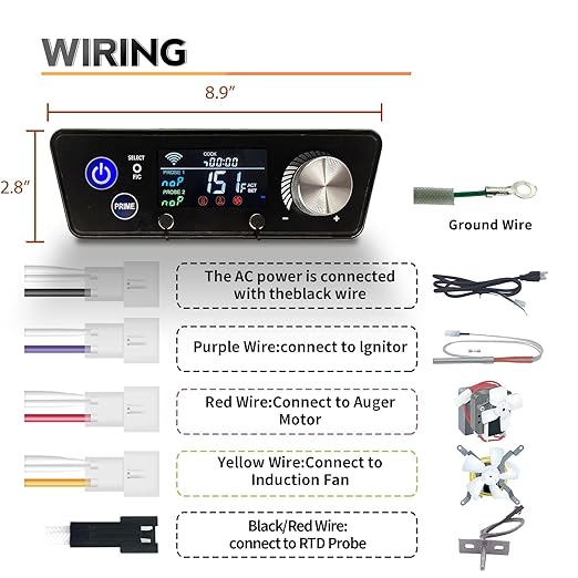 Upgraded Smart WiFi PID Digital Trapezoid Control Board Kit Replacement with APP Control for Pit Boss Vertical Pellet Smokers, Compatible with PBV3P1/PBV4PS1/PBV5P1 Series