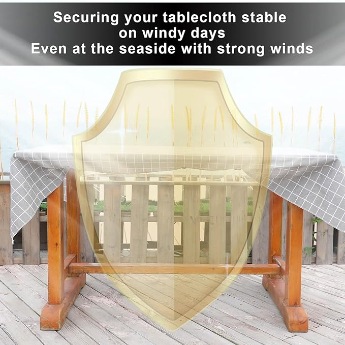 Hidden Strap Tablecloth Clips - Perfect for Picnic Tables and Thick Tables Indoor and Outdoor, Keep Your Tablecloth Secure with Our Invisible Table Cloth Clips!