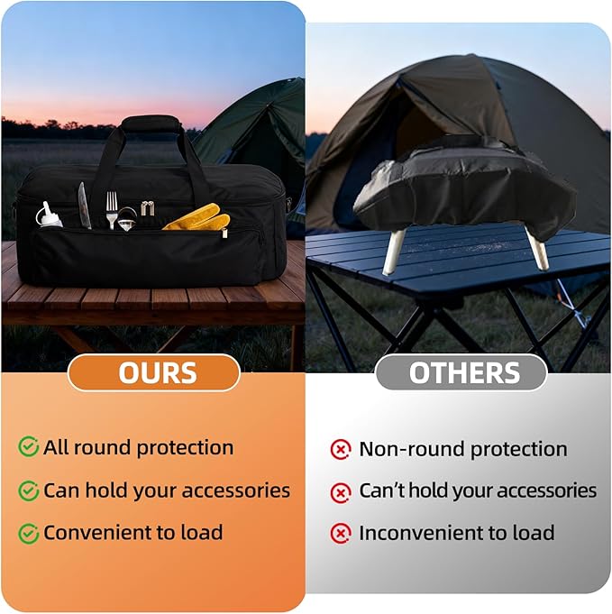 NOELIFE Bag for Ooni Koda 16, Portable Carrying Case with Pockets for Ooni Pizza Oven Accessories, Padded Carry Bag Made of Thickened Fabric, Heavy-Duty and Water Resistant (Oven Not Included)