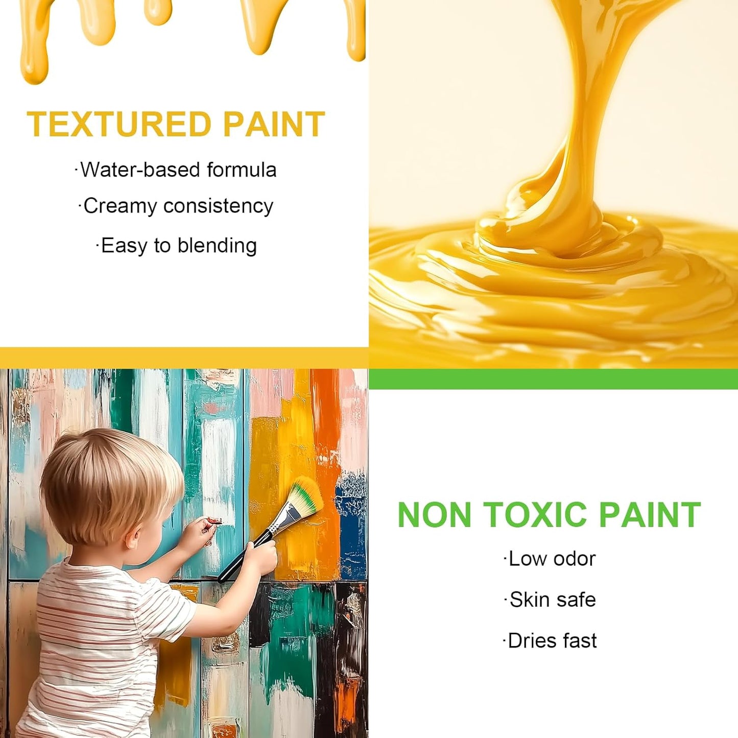 Nicpro 8 Colors Chalk Paint for Furniture, 16.9 oz (500ml) Ultra Matte Finish Acrylic Craft Paint, Non-Toxic Chalk Furniture Paints for Wood, Metal, Cabinets, Home Decor with Liquid Wax, Color Wheel