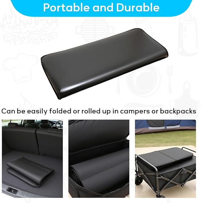 60 x 40 Inches Under Grill Mats for Outdoor Grill, Double-Sided Fireproof, Oil/Waterproof, Heat Resistant Grilling Mat, Fire Pit/Fireplace, Portable BBQ Protector for Decks, Lawns and Patios