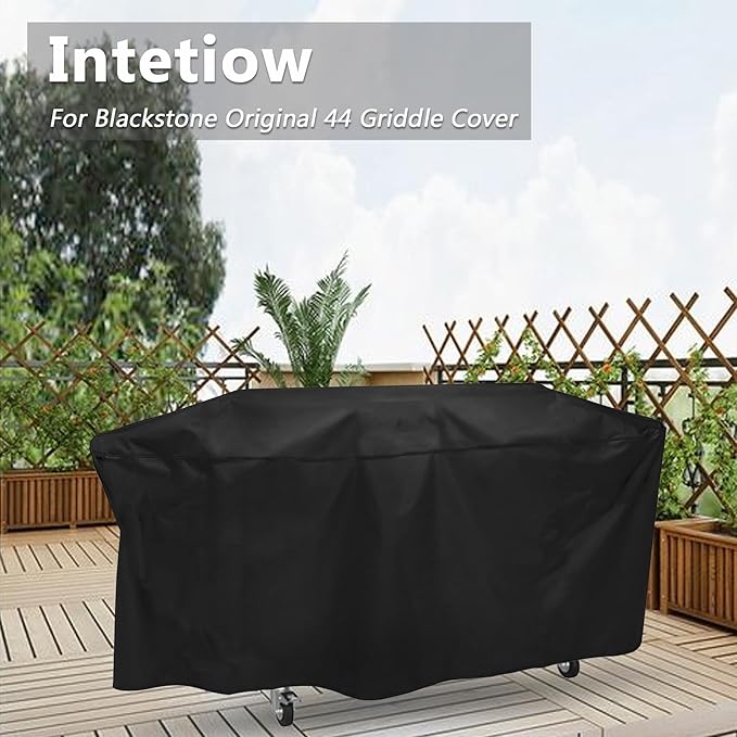 Grill Cover for Blackstone 5 Burner Griddle, for Black Stone Bronco 5-Burner 44 Inch Omnivore Propane Griddle, 600D Heavy Duty Waterproof Flat top Gas Grill BBQ Cover, Black