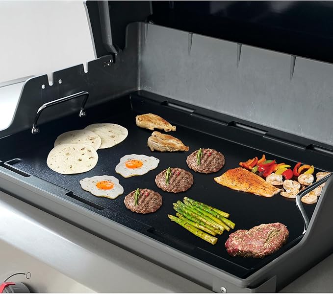Stanbroil Full Size Griddle Insert for Weber Genesis II & LX 300 Series Gas Grills, Ceramic Coated Flat Top Griddle for Weber Genesis 310 315 335 340 345 & 325s - Black