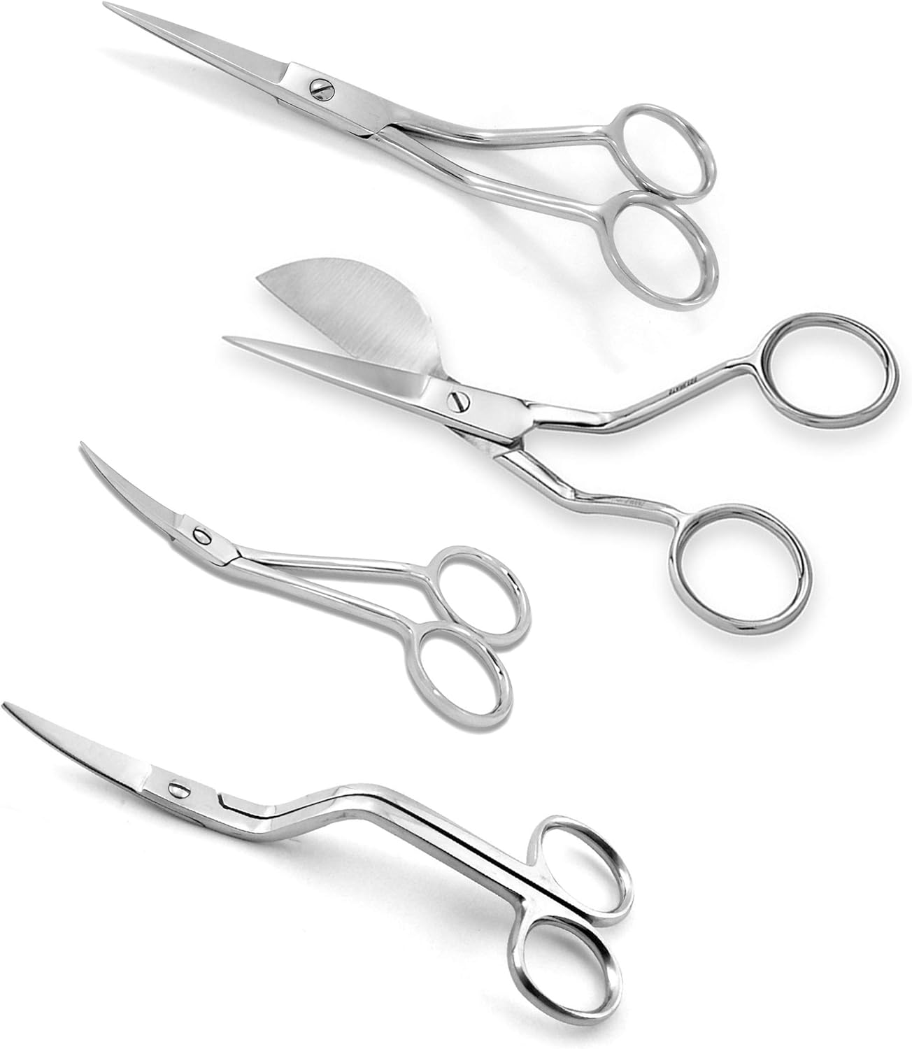 4 Pcs Professional Embroidery Duckbill Applique Scissors - Stainless Steel