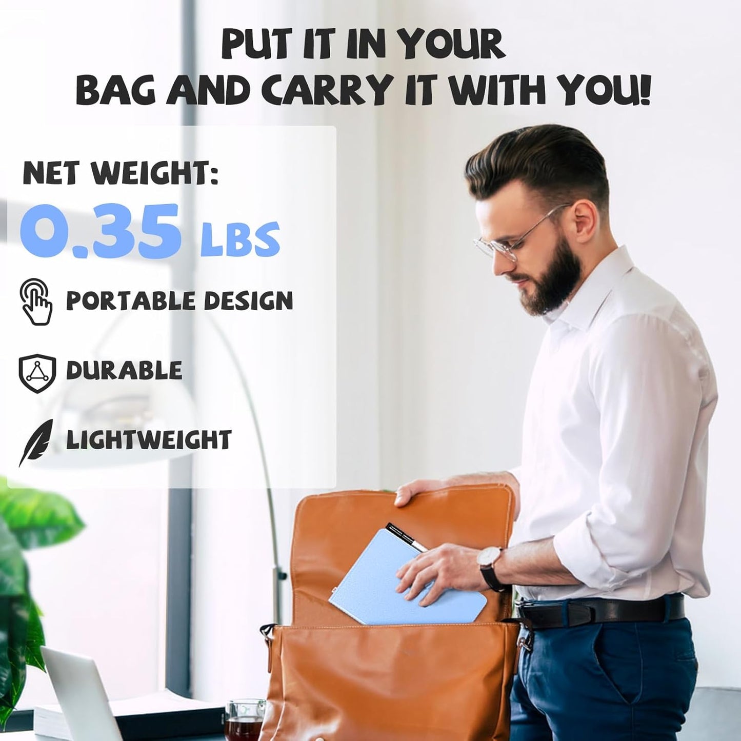 AGM Portable White Board Dry Erase, Double Sided Folding Whiteboards with Pen, Small Dry Erase Board for Study, Meeting, Doodling, Planning, Blue