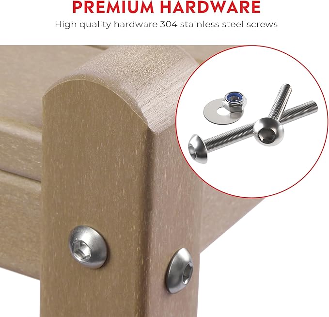 Costaelm Outdoor Side Table, 2-Tier Small Patio Coffee Tables for Outside, Outdoor End Tables for Patio, Adirondack Side Table for Outside, Outside Table for Pool, Porch, Garden, Weathered Wood