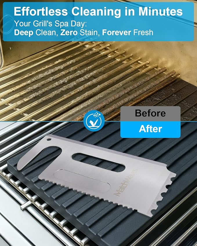 Stainless Steel Grill Scraper for Traeger Grills, Grill Grate Cleaner - Safe Bristle-Free Grill Cleaning Tool