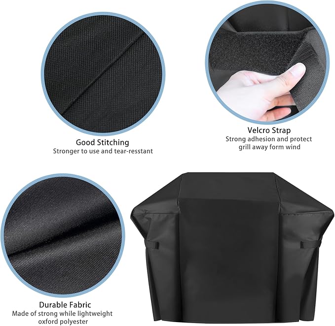 58" Grill Cover for Weber Genesis II, Genesis II LX 300 Series and Genesis 300 Series Gas Grills, Heavy Duty Waterproof UV and Fade Resistant Cover Replace Weber 7130, Outdoor BBQ Cover
