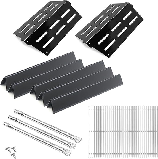 Flavorizer Bars,Heat Deflectors,Grill Burner and Grill Grid for Weber Genesis 300 Series Grills with Front Control Knob, Genesis S310 S320 S330 E310 E320 E330
