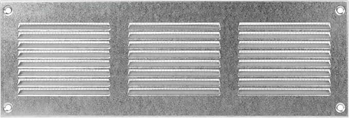 Repa Market 12x4 Inch Air Vent Cover/Galvanized Steel Louvered Grill Cover with Mesh Screen/Wall or Ceiling Vent/Durable Flush Mount HVAC Register for Indoor and Outdoor Ventilation