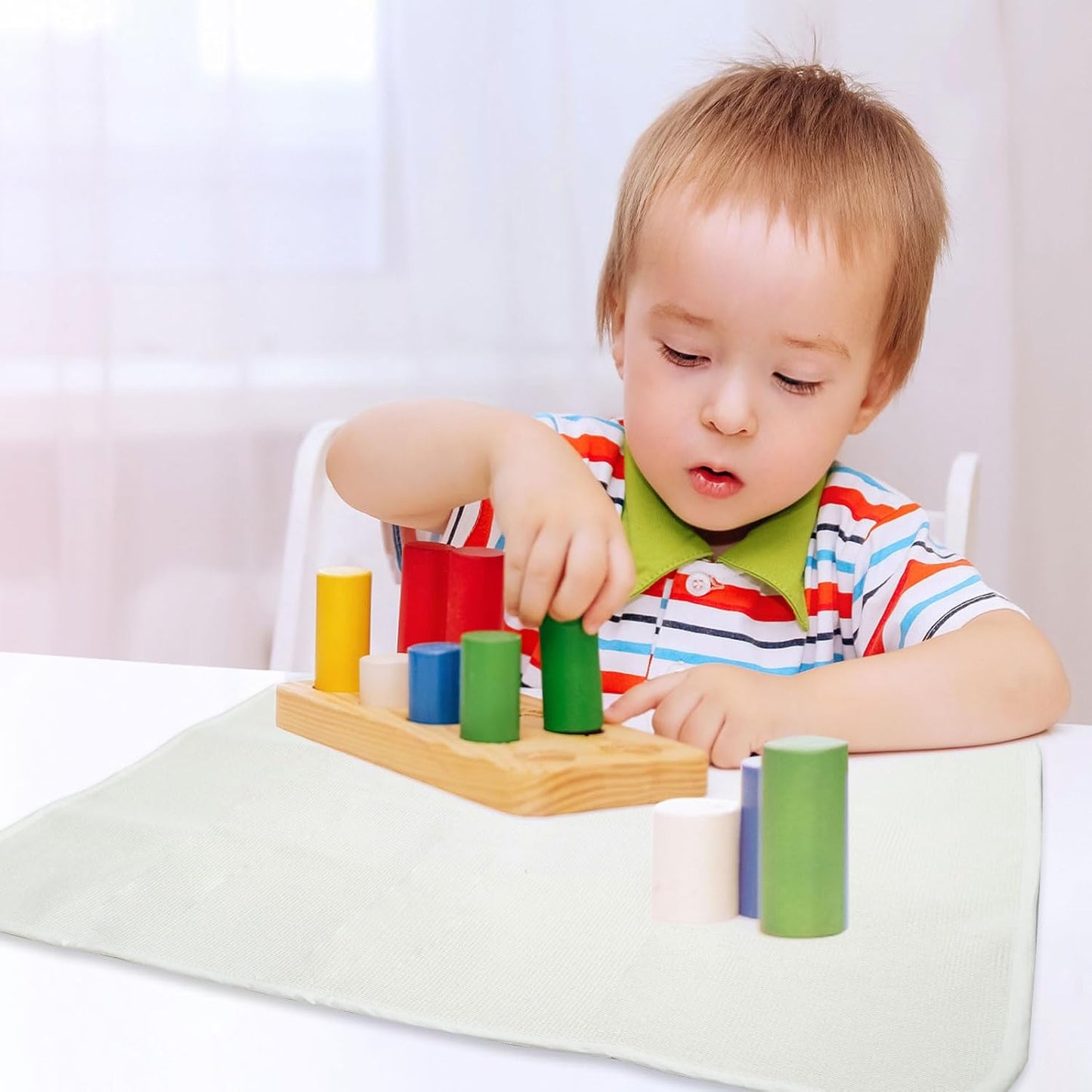 MEYOR Montessori Accessories Handmade Rug Children Playing Mat 15.7"x23.6" Classroom Working Rug (Small)