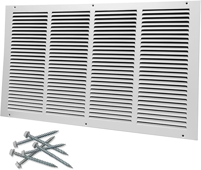 24"W x 14"H [Duct Opening Size] Steel Return Air Grille, Air Return Vent Cover for Ceiling and Sidewall - HVAC Air Vent Covers - [Outer Dimensions: 25.75"W x 15.75"H]