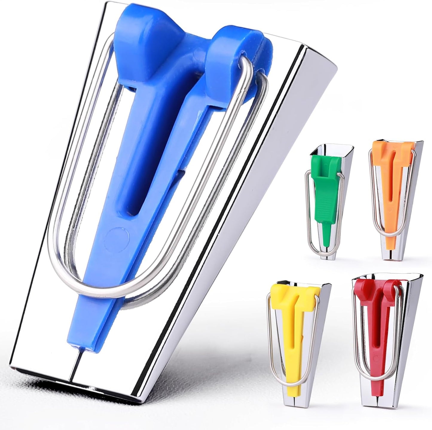 Jeimier 5 Sizes Bias Tape Makers, Upgraded Bias Binding Tape Making Tool for Fabric Quilting Sewing, Quickly Customize, Solidly Bias Quilting Tool, 1/4IN 3/8IN 1/2IN 3/4IN 1IN