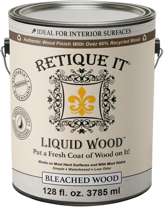 Retique It New and Improved Formula Liquid Wood Coatings - Stainable Primer - Paint It Then Stain it (Bleached Wood, X-Large)