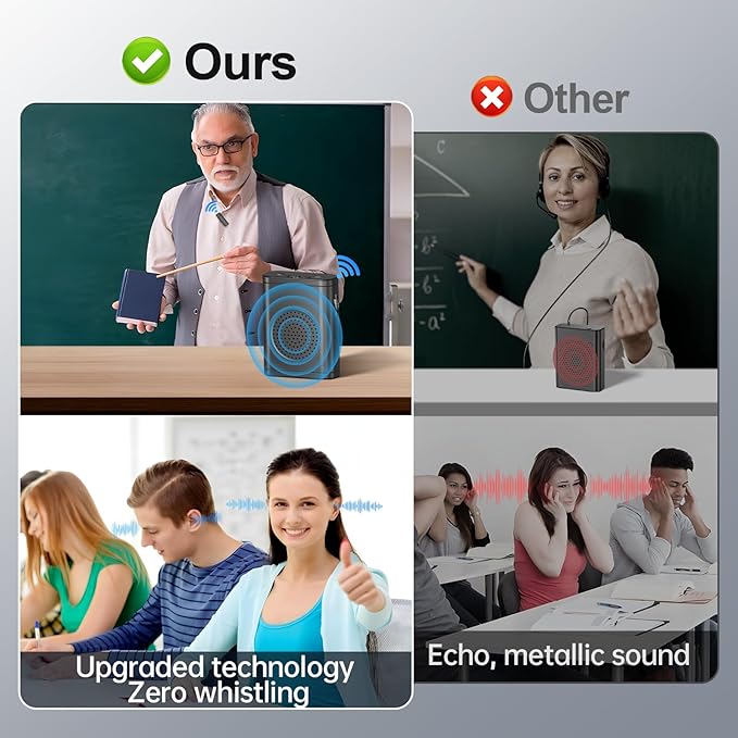 Moman Voice Amplifier with Wireless Lavalier Microphone, Zero Whistling Low Latency Portable Speaker, Personal PA System with Wireless Clip on Mic for Teachers Classroom Yoga Tour Guide Meeting Coach