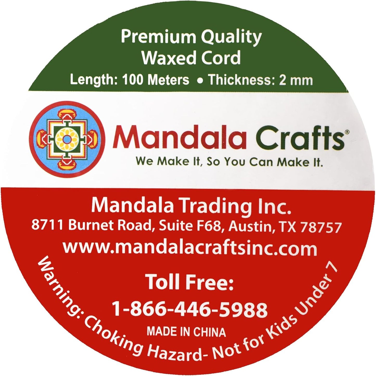 Mandala Crafts 2mm 109 Yards Cream Cotton Waxed Cord for Jewelry Making Bracelet Cord Waxed String - Beading String Thread Jewelry Cords for Necklaces String