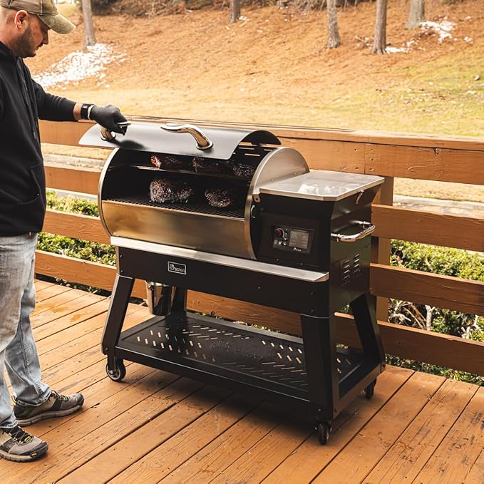 recteq Pellet Grill - Deck Boss 800 Wi-Fi Enabled Electric Pellet Smoker Grill Bundle, Deck Boss + Grilling Basics Bundle