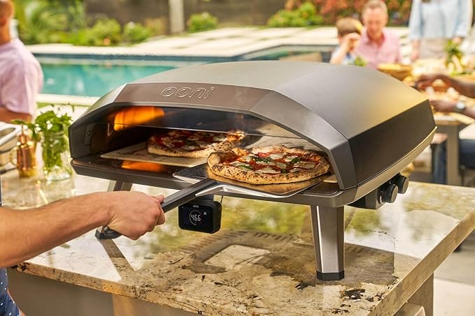Ooni Koda 2 Max Gas Pizza Oven – 24" Propane Powered Outdoor Oven with 28 mBar Regulator and Gas Hose, Large Propane Pizza Oven - Black