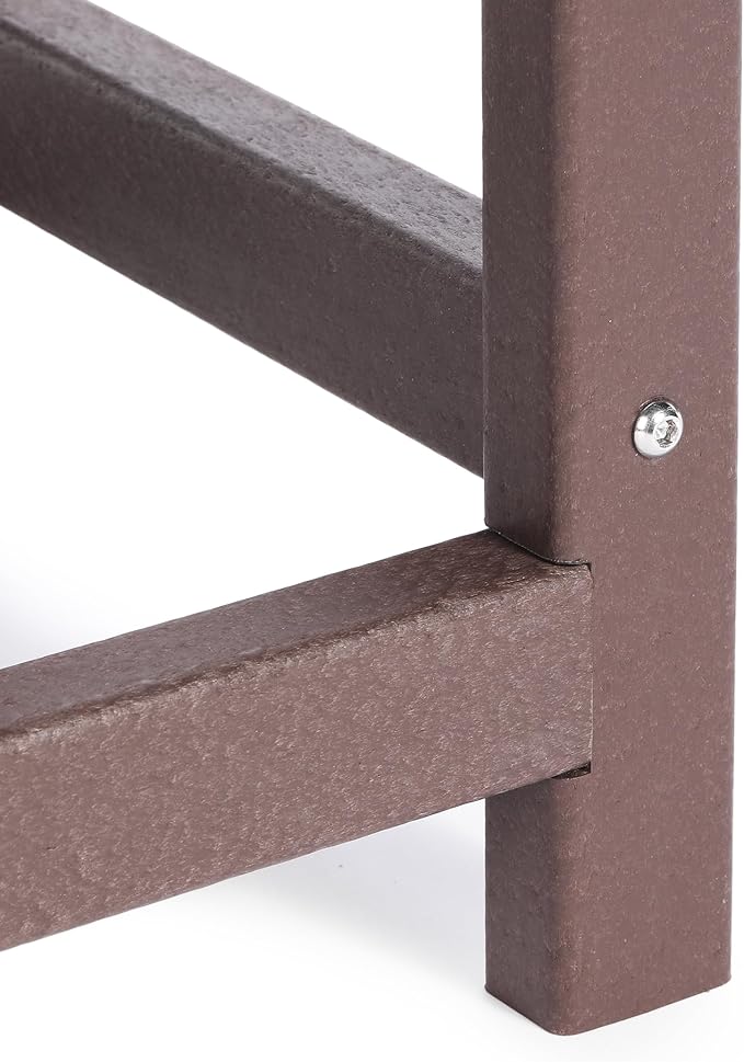Costaelm Kids Outdoor Side Table, Small Patio HDPE Adirondack Square Table, Porch End Table for Outside Pool Garden, Dark Brown