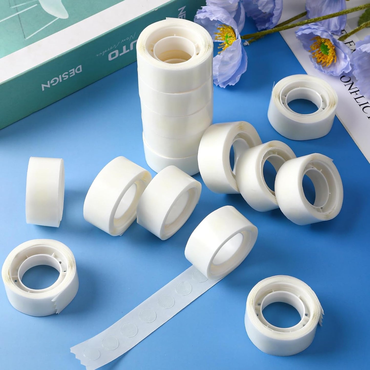 UPINS Glue Points Dots, 3000Pcs Balloon Glue Adhesive Dots Double Sided Removable Glue Tape Dots for Balloons Crafts Decoration, 6 mm