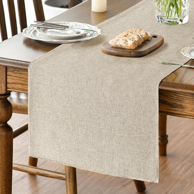 Artoid Mode Light Brown Table Runner, Seasonal Fall Washable Kitchen Dining Table Decoration for Home Party Decor 13x48 Inch