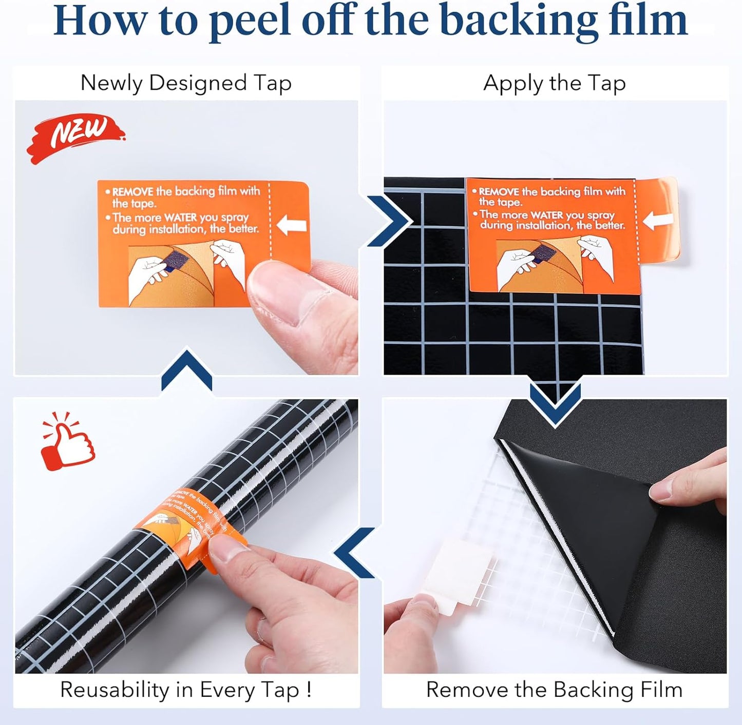 Haton Blackout Window Film, Frosted Privacy Cover for Glass, Sun Light Blocking Black Out Window Tint, Static Cling Room Darkening Heat Control Shades for Home Day and Night, Black 23.6" x 78.7"