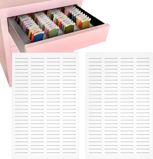 2 Pack PVC Foam Board Inserts for Drawer, Embroidery Floss Storage Organizer-Holds 216 1mm Bobbins, Embroidery Thread Holder for Cross Stitcher Storage(Bobbins are Not Include)