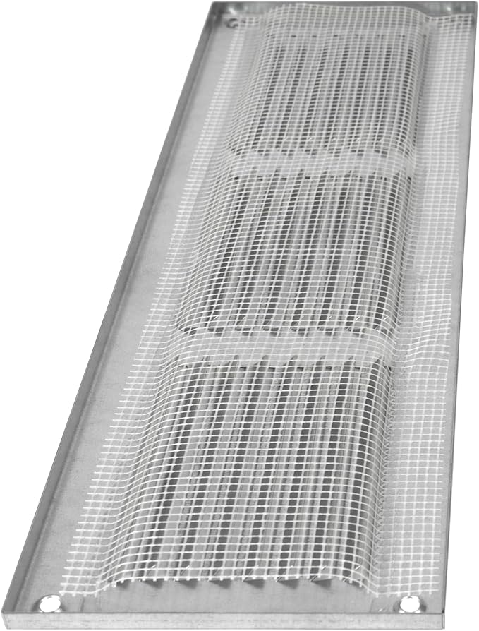 Repa Market 12x4 Inch Air Vent Cover/Galvanized Steel Louvered Grill Cover with Mesh Screen/Wall or Ceiling Vent/Durable Flush Mount HVAC Register for Indoor and Outdoor Ventilation