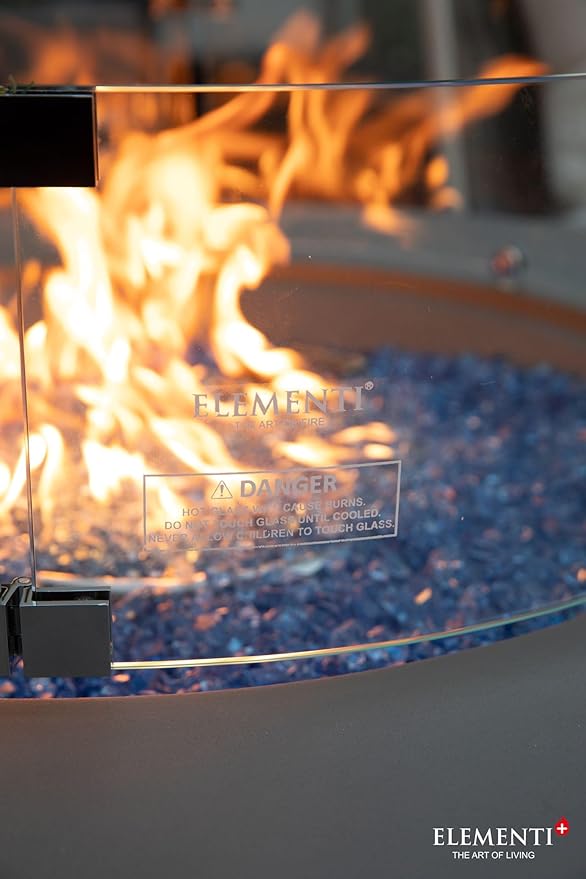 All Fire Table Pit Wind Screens and Stainless Steel Buner Lid from ELEMENTI | ELEMENTI Plus and MODENO (Wind Screens, Round 25.4" WS - 022)