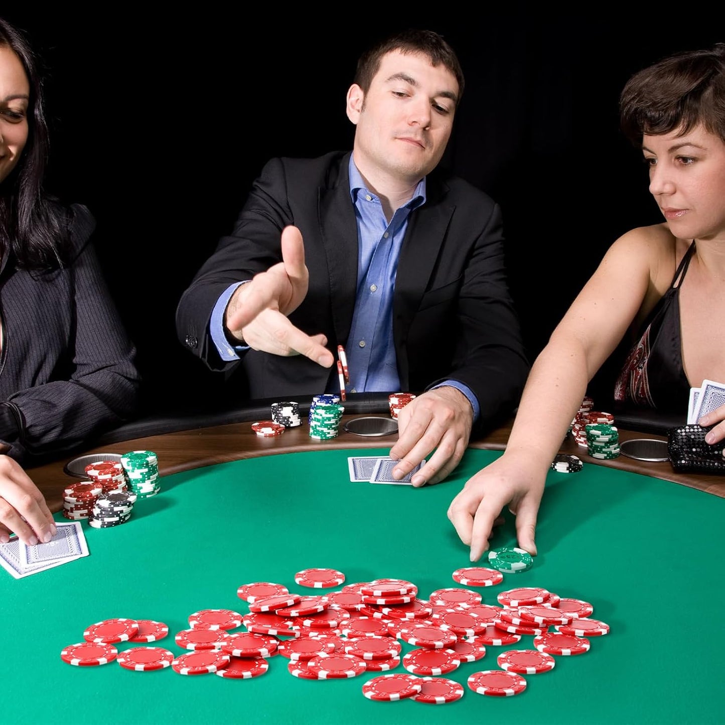 100 Pcs 11.5 Gram Poker Chips ABS Monte Carlo, 40 mm Bingo Chips Tokens Markers Blank Counting Bulk for Blackjack, and Card Night Poker Games