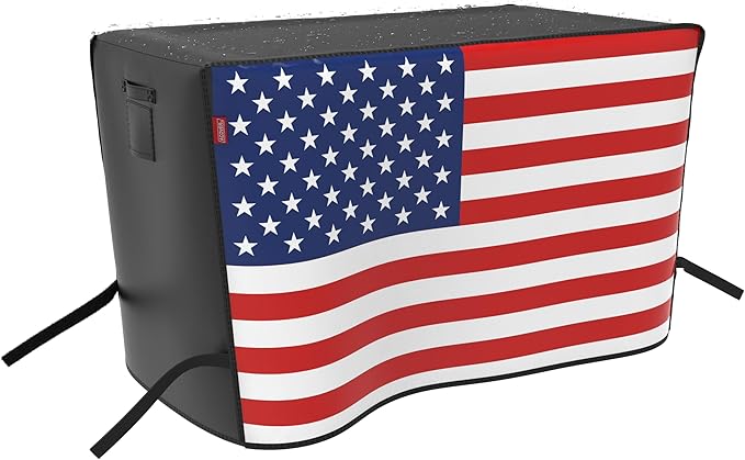 45" Heavy Duty Waterproof Gas Grill Cover fits Weber Char-Broil Coleman Gas Grill-Black,American Flag.