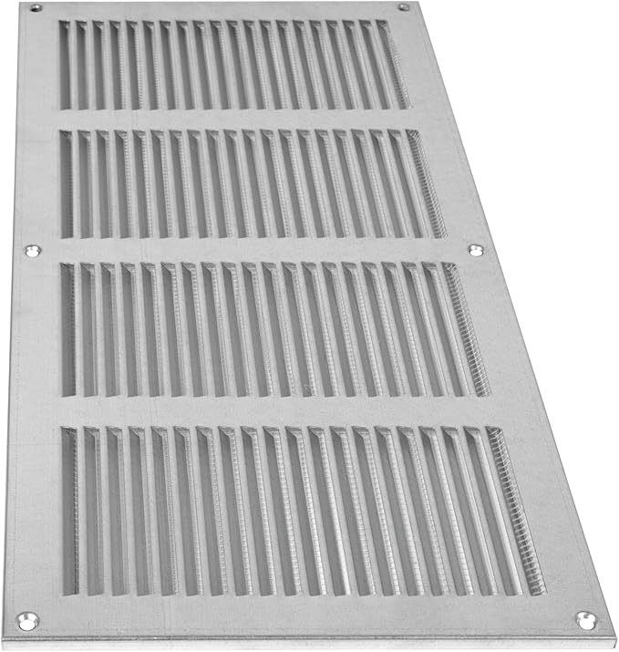Repa Market Air Vent Cover 16x8 Inch (Outer Dimensions) Galvanized Steel Louvered Grill Cover with Mesh Screen/Wall or Ceiling Vent/HVAC Register for Indoor and Outdoor Ventilation