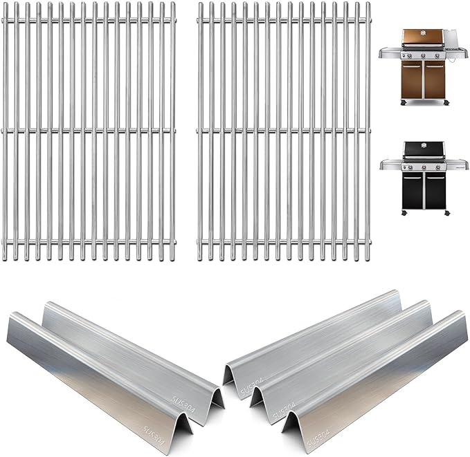 7620 Flavorizer Bars & 7528 Grill Grates for Weber Genesis 300 SER Gas Grill, Grill Parts for Webber Genesis E-310 S-310 E-320 S-320 E-330 S-330 EP-310 CEP-310 CEP-320 EP-320 CEP-330 EP-330