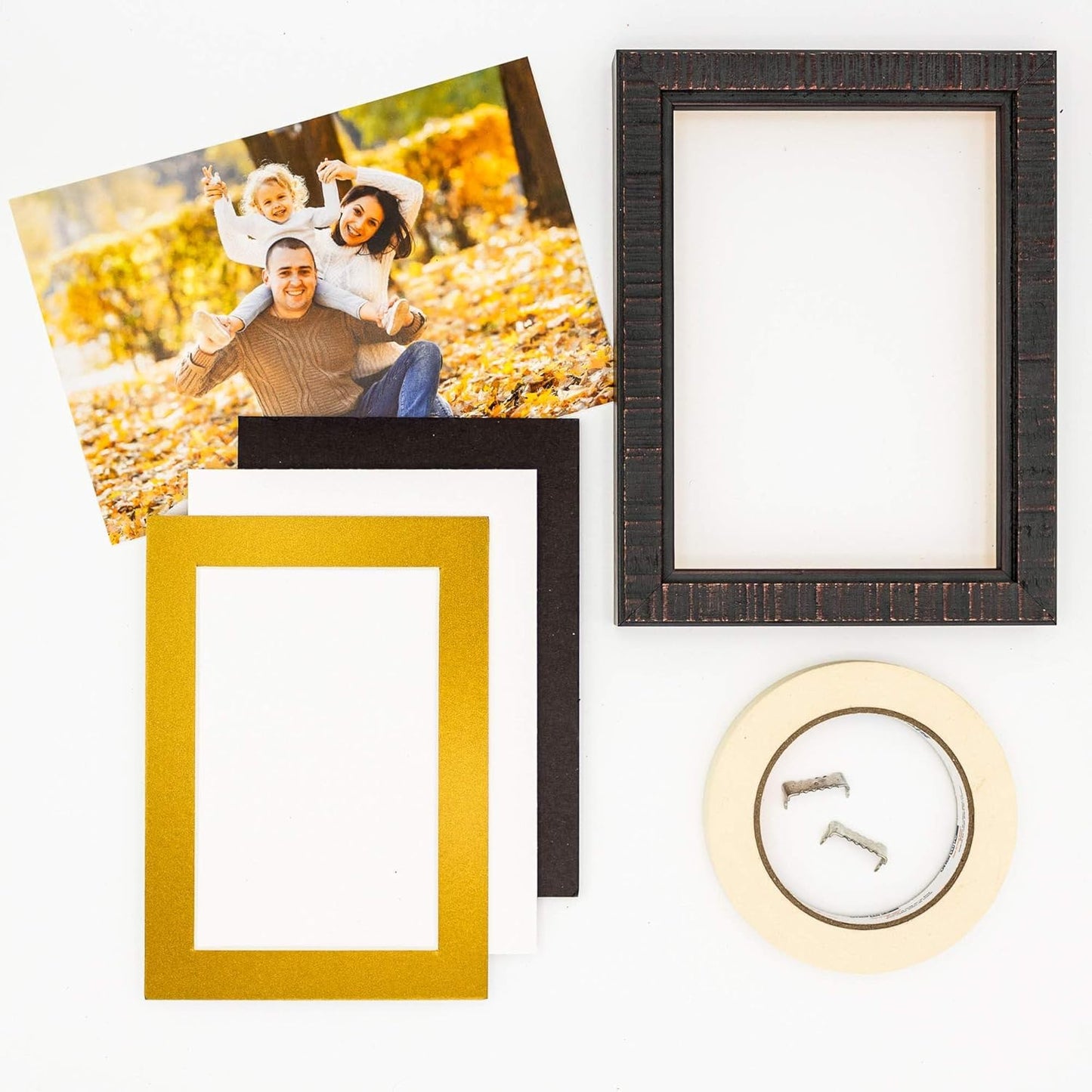 11x14 Mat for 8.5x11 Photo - Precut Metallic Gold Picture Matboard for Frames Measuring 11 x 14 Inches - Bevel Cut to Display Art 8.5 x 11 Inches - Acid Free ONE MAT with Backing Board & Clear Bag