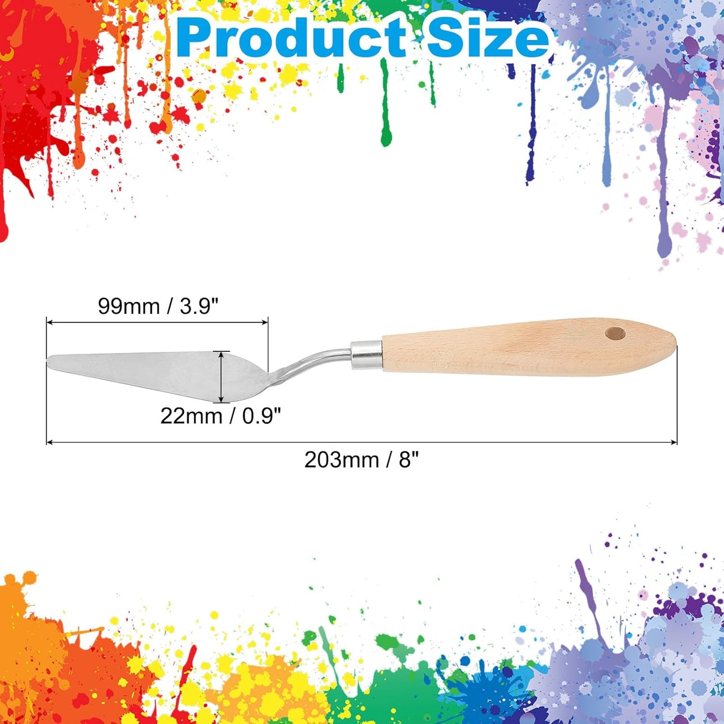 PATIKIL Art Spatula, No.12 22mm Stainless Steel Flexible Palette Knife Painting Knife Painting Spatula Oil Painting Mixing Scraper with Wood Handle for Canvas Acrylic Painting, Brown