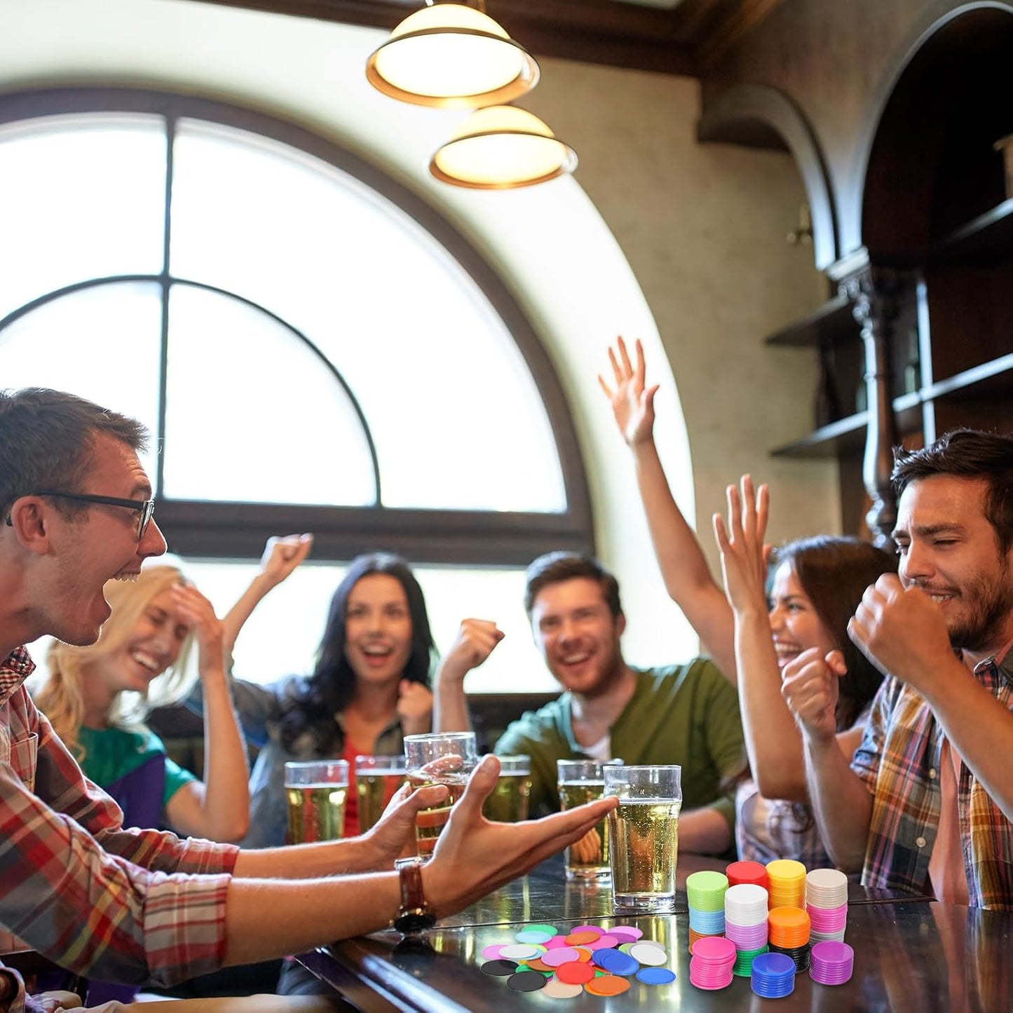 uxcell Plastic Poker Chips, Learning Counters Counting Counters Disk Marker Opaque Game Token for Game Play Math Counting
