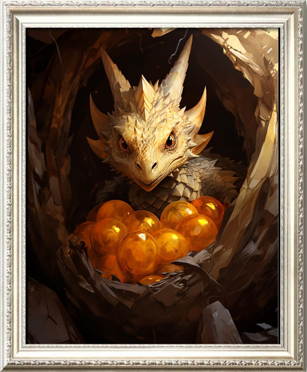 Leczany Cross Stitch Stamped Kit for Adults or Kids - Little Dinosaur | DIY Embroidery Starter Patterns Craft Kit Needlepoint for Beginner | 11CT, 3 Strands | 13.4x16.9 inches